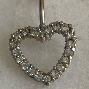 Elegant Silver Heart Belly Ring